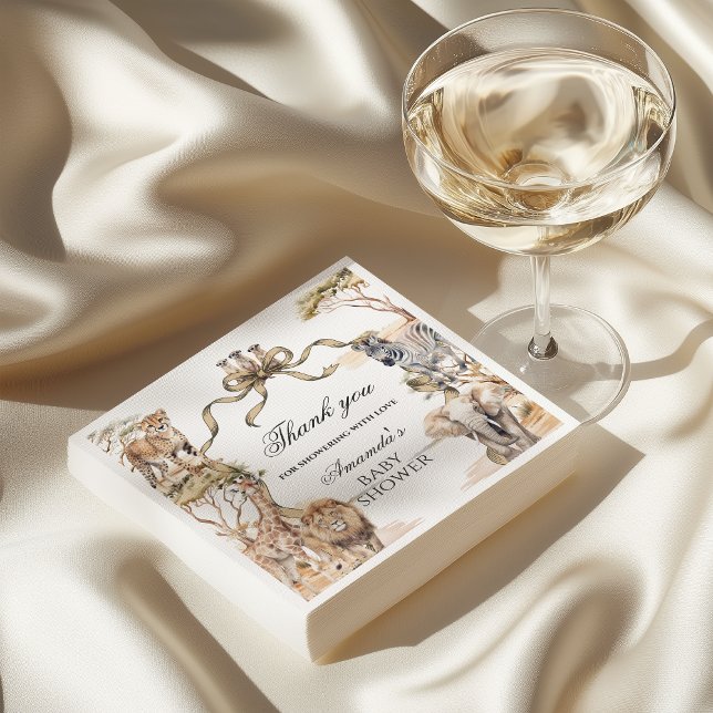 Boho Safari Animals Gender Neutral Baby Shower Pappersservett (Skapare uppladdad)