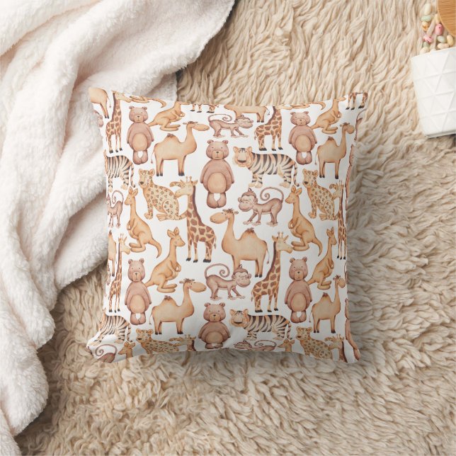 Boho Safari Animals Jungle Baby Shower Kudde (Filt)