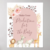 Boho Safari Animals Predictions for baby Poster