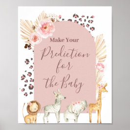Boho Safari Animals Predictions for baby Poster