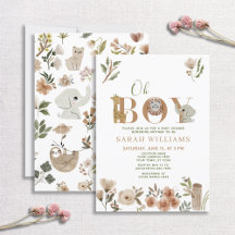 Boho Safari Animals Sweet Pojke Baby Shower