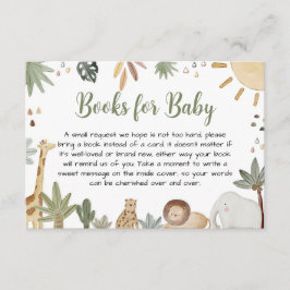 Boho Safari Baby Shower Bokar för Baby Tilläggskort