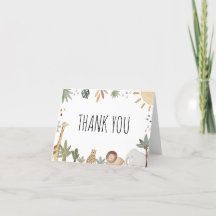 Boho Safari Baby Shower - tackkort
