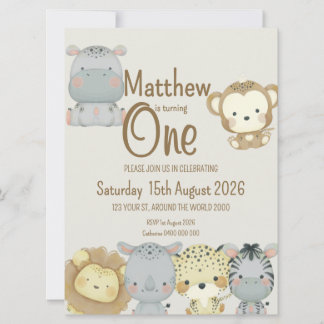 Boho Safari Birthday-inbjudan Inbjudningar