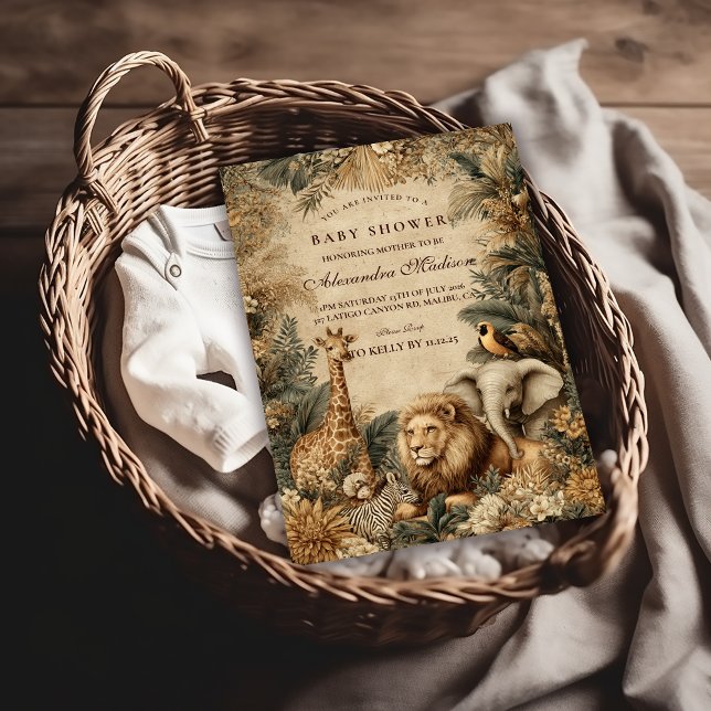 Boho Safari Djur Baby Shower Inbjudningar (Skapare uppladdad)