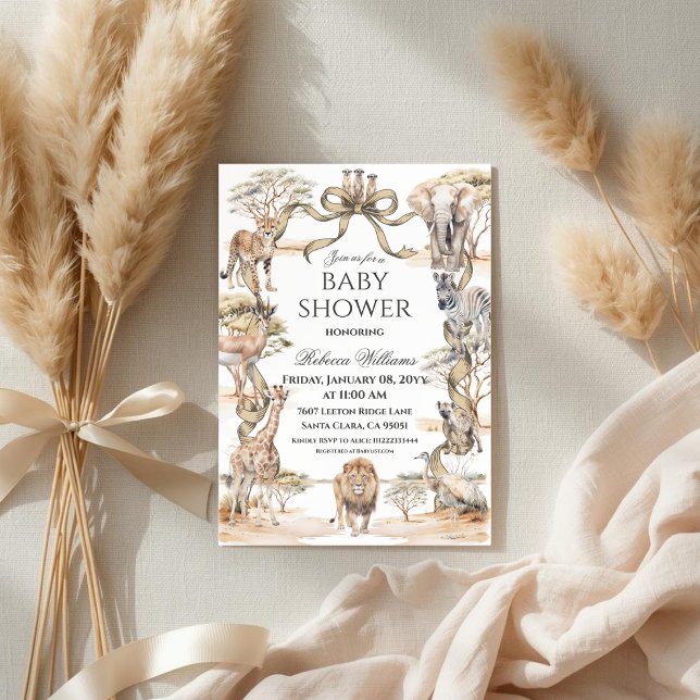 Boho Safari Djur Könsneutrala Bebis Shower Inbjudningar (Skapare uppladdad)