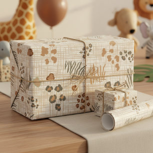Boho Safari Djurtryck Vävt ID1274 Presentpapper