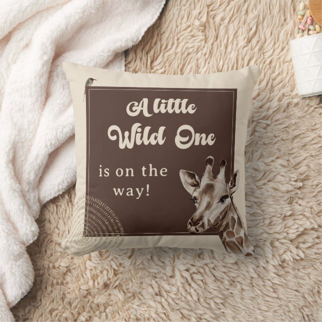 Boho Safari Giraff Baby Shower Kudde (Filt)
