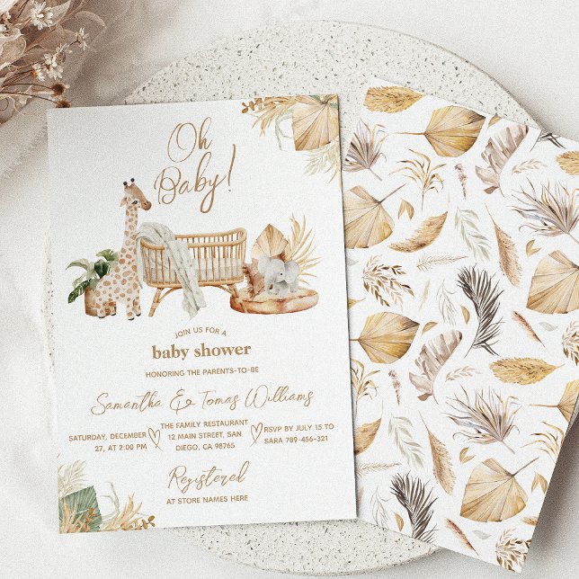 Boho Safari Nursery Gender Neutral Baby Shower Inbjudningar (Skapare uppladdad)