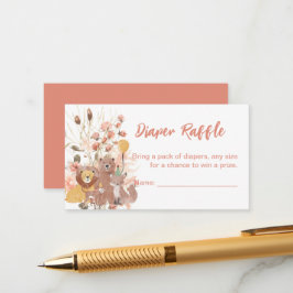 Boho Safari Rosa Pampas Grass Raper Rffle Card Tilläggskort