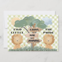 Boho Safari Twin Baby Lejon Unge Baby Shower