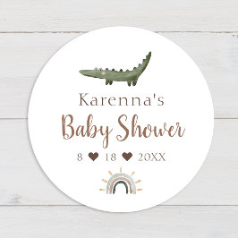 Boho Safari Watercolor Baby Shower Kuvert Seal Runt Klistermärke