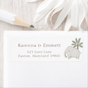 Boho Safari Watercolor Baby Shower Returadress Etikett