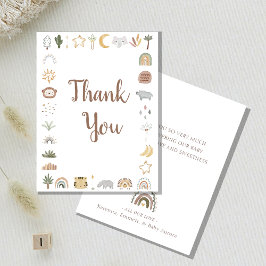 Boho Safari Watercolor Baby Shower Tack Kort