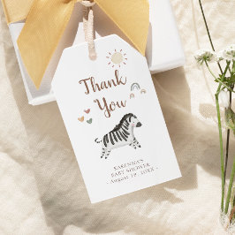 Boho Safari Watercolor Baby Shower Tack Presentetikett