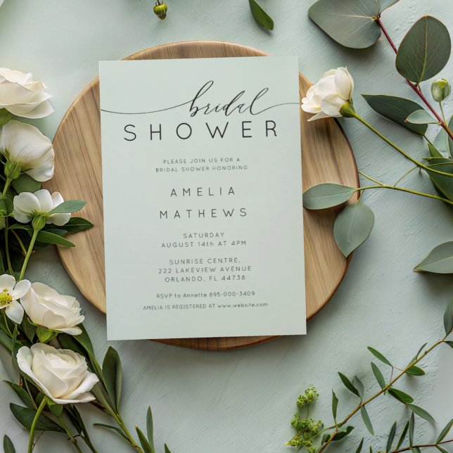 Boho Sage Green Bridal Shower Inbjudningar (Skapare uppladdad)