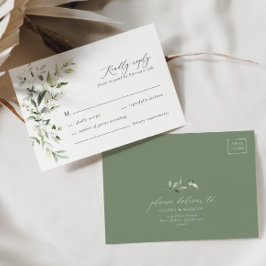 Boho Sage Greenery botaniskt Bröllop OSA Card
