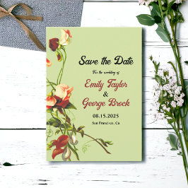 Boho Sage Greenery Elegant Ro Blommigt Bröllop Spara Datumet