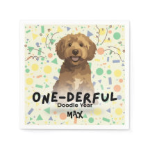 Boho Sage Grön Goldendoodle Första Födelsedagsfest