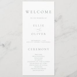 Boho Sage Grönt 1 Elegant Minimalist Bröllop Program