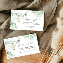 Boho Sage Grönt Barnkläders Line Diaper Raffle Tilläggskort