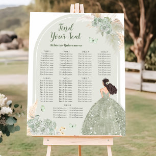 Boho Sage Grönt Blommigt 15 Años Sittdiagram Poster