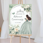 Boho Sage Grönt Blommigt Quinceañera Välkommen Poster<br><div class="desc">Boho Sage Grönt Blommigt Quinceañera Välkomsttecken</div>