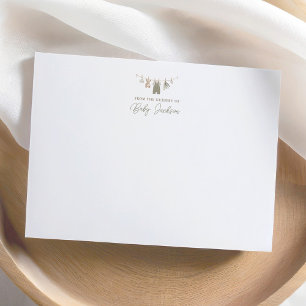 Boho Sage Grönt Boy Barnkläders Baby Shower Tack Kort