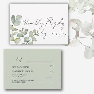 Boho Sage Grönt Eucalyptus Bröllop OSA Kort