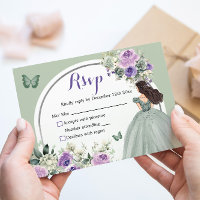 Boho Sage Grönt Lilac Blommigt Princess XV Años OS