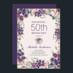 Boho Sage Grönt Löv Lila Rosa Blommigt 50:e Inbjudningar<br><div class="desc">Fin boho-stil 50:e födelsedagsfest inbjudan för kvinnor med vackra blommor av lila och rosa och sage grönt löv på mjuk rosa.</div>