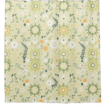 Boho Sage Grönt Mandala Shower Curtain