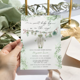 Boho Sage Grönt Pojke Clothes Baby Shower Inbjudningar