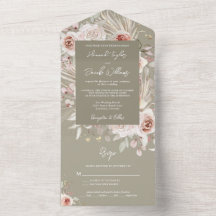 Boho Sage Grönt Rustic Blommigt med OSA Bröllop