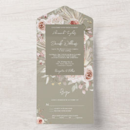 Boho Sage Grönt Rustic Blommigt med OSA Bröllop