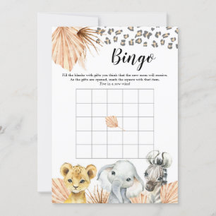 Boho Sage Grönt Safari Oh Boy Baby Shower Bingo Inbjudningar