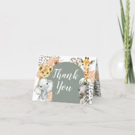 Boho Sage Grönt Safari Oh Boy Folke Card Tack Kort