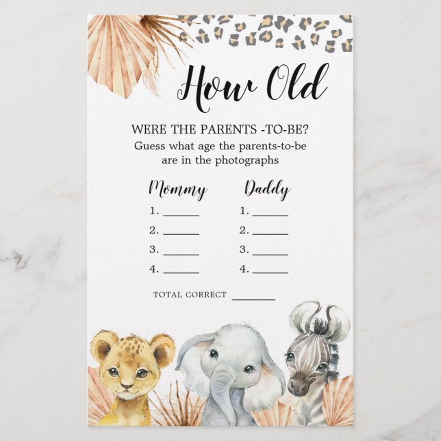 Boho Sage Grönt Safari Oh Boy hur gamla föräldrar (Framsida)