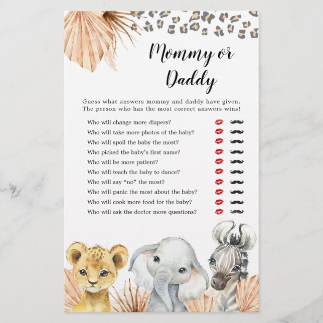 Boho Sage Grönt Safari Oh Boy Mamma eller pappa Ga (Framsida)