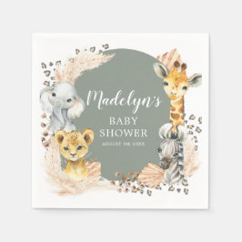 Boho Sage Grönt Safari Oh Boy Pappersservett