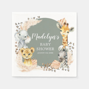 Boho Sage Grönt Safari Oh Boy Pappersservett