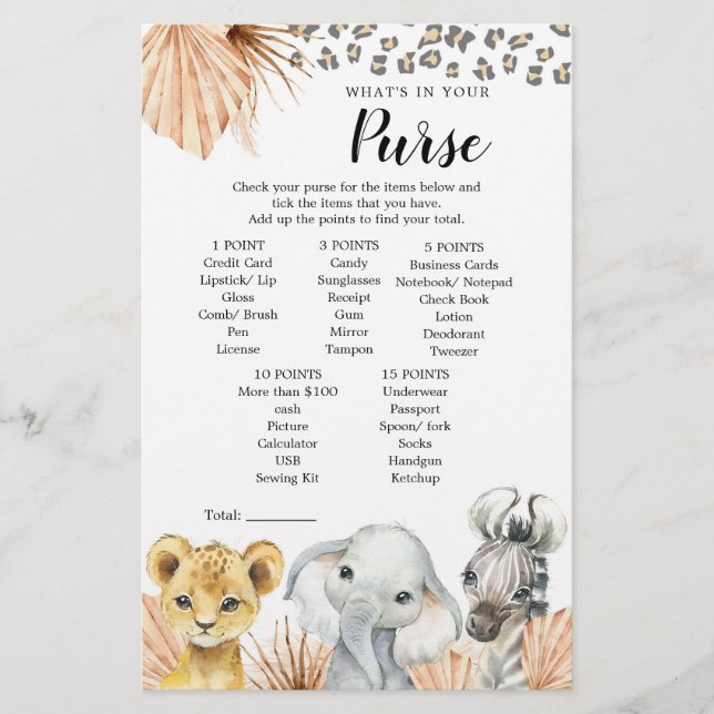 Boho Sage Grönt Safari Oh Boy Purse Game (Framsida)