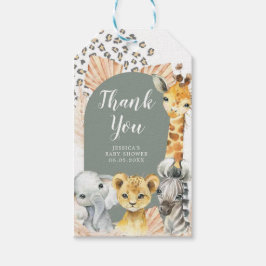 Boho Sage Grönt Safari Oh Boy Tack Märkre Presentetikett