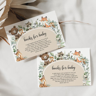 Boho Sage Grönt Woodland Animals Bokar för Baby Tilläggskort