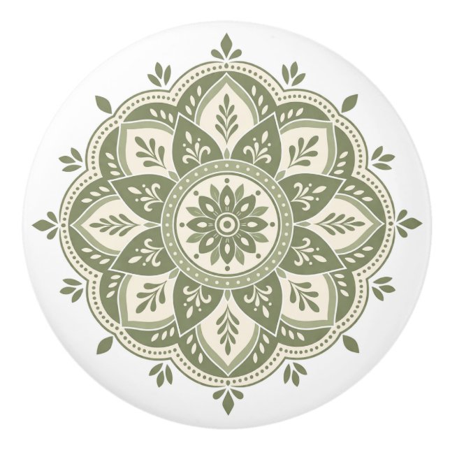 Boho Sagegrön Knopp (Framsidan)