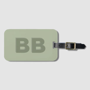 Boho Sagegrön Modern Monogram Initial Bagagebricka