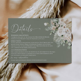 Boho Sagegrön Pampas Bröllopsdetaljer Bifogad Tilläggskort