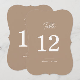 Boho Sand Die Cut Script Bröllops Bordnummer Inbjudningar