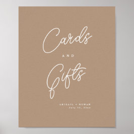 Boho Sand Minimalistiska Skriptkort & Gåvor Skylt
