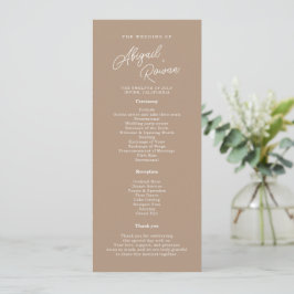 Boho Sand Script Minimalistiskt Bröllopsprogramkor Inbjudningar